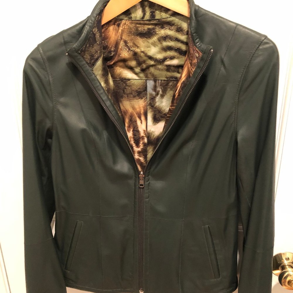XS (0-2) Lambskin leather moto jacket Overland
